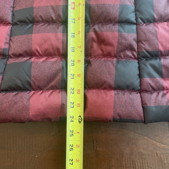 Eddie Bauer EB650 Goose Down Puffer Vest Size XS Red Buffalo Plaid Full Zip‎ - Picture 7 of 8